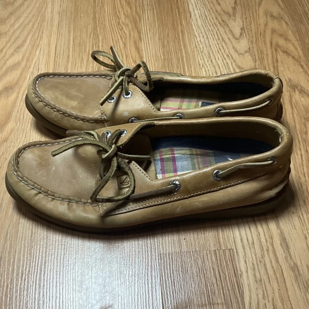 Sperry Top-Sider Authentic Original Tan Leather Boat Shoes Women 8 M 9155240